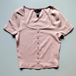 Krátké tričko s knoflíčky New Look vel. 146