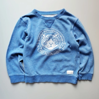Mikina H&M vel. 110/116 modrá s tygrem