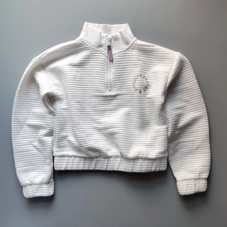 Crop žebrovaná mikina Primark vel. 146 bílá 