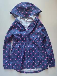 Větrovka George vel. 152 tmavě modrá s puntíky