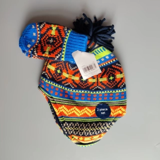 Set zimní čepice a rukavic Mothercare vel. 12 - 24 měs barevná vzorovaná