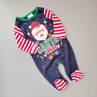 Vánoční overal vel. 62 tmavě modrý se Santou