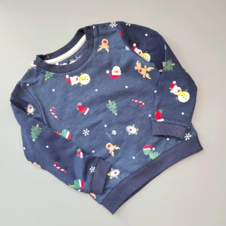 Vánoční mikina Lullaby vel. 86 tmavě modrá obrázková