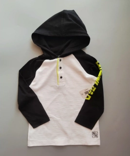 Tričko s kapucí Matalan vel. 110 černobílé