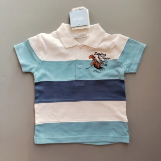 Tričko DIsney vel. 68 modrobílé pruhované polo