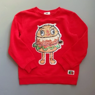 Mikina H&M Toca Life vel. 110/116 červená s flitry