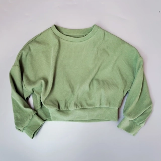 Crop žebrované mikina Next vel. 110 zelená