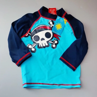 Plavkové tričko Tu vel. 86 modré s lebkou