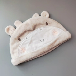 Velurová čepička Mothercare vel. 0 - 3 měsíce zvířátková