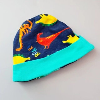 Bavlněná čepička Harry Bear vel. 74 modrá dino