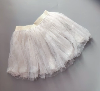 Bílá tylová sukně s flitry 