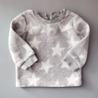 Fleecová mikina Matalan vel. 68 šedá s hvězdami 