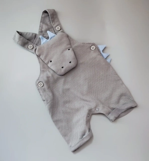 Laclové šortky Next s dinosaurem vel. 62 šedé