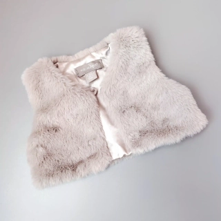 Kožíšková vesta Primark vel. 62 šedá