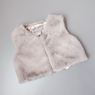 Kožíšková vesta Primark vel. 74 šedá