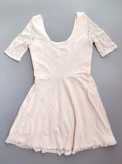 Krajkové šaty Abercombie kids vel. M krémové