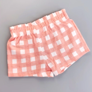 Kraťasy F&F vel. 68 růžové kostkované