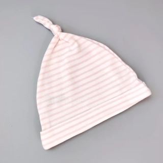 Bavlněná čepička Mothercare vel. 86 růžovobílá proužkovaná