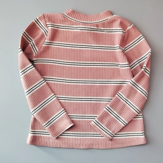 Žebrované tričko M&Co vel. 80 růžové s pruhy