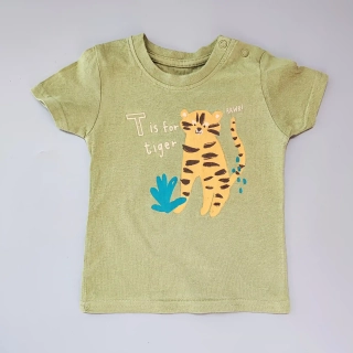 Tričko Primark vel. 74 zelené s tygrem