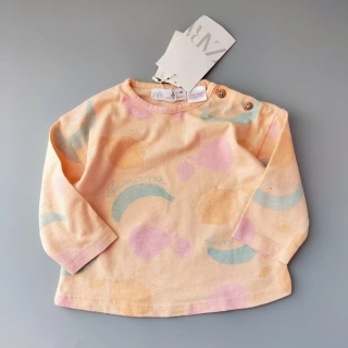 Tričko Zara vel. 68 oranžové s ovocem