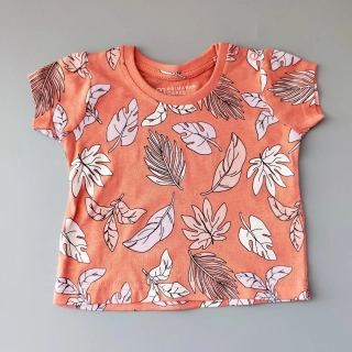 Tričko Primark vel. 62 oranžové s listy