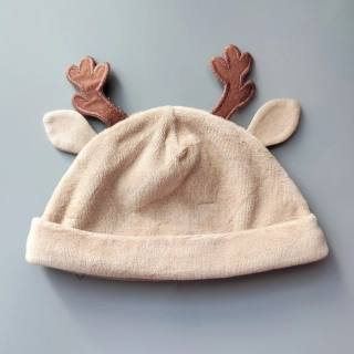 Vánoční velurová čepička Tu vel. 68 béžová
