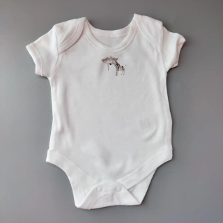 Body Matalan vel Newborn bílé s krátkým rukávem
