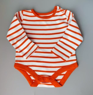 Body M&Co vel. 74 bílooranžové pruhované