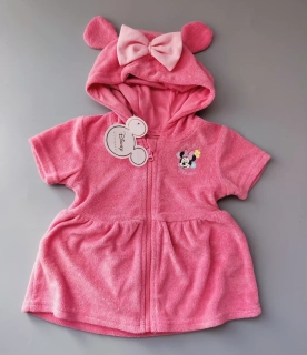 Froté šaty s kapucí Disney vel. 68 růžové s Minnie