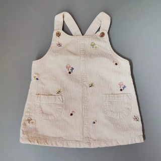 Manžestrové šaty George vel. 62 krémové s výšivkami