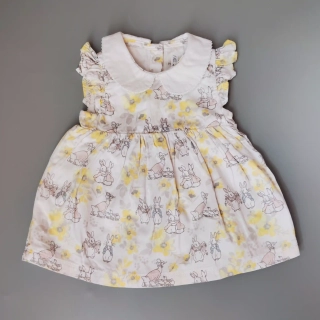 Plátěné šaty s límečkem Peter Rabbit vel. 62