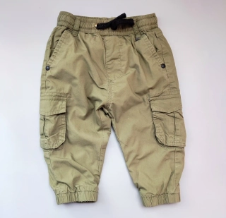 Kalhoty Next vel. 80 khaki plátěné s podšívkou