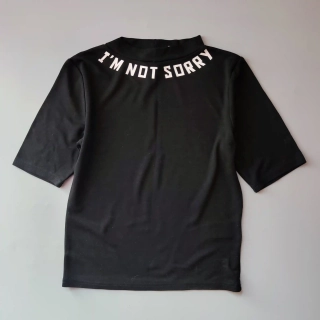 Top H&M vel. S černý „Not sorry“
