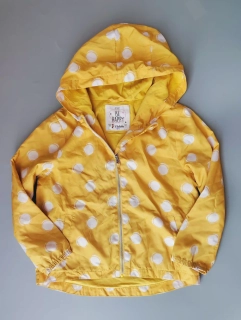Větrovka F&F vel. 122 žlutá s puntíky