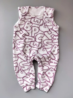 Kojenecký overal bez rukávů vel. 68 bílý s písmeny