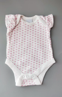 Body Disney vel. Tiny baby 2,3 kg bílorůžové krátký rukáv