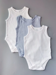 Set tří tílkových body F&F + George vel. 68 bílá a modré