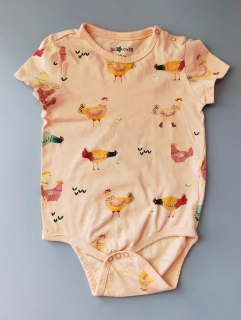 Body So Cute vel. 98 oranžové se slepičkami