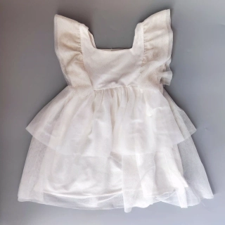 Slavnostní šaty Matalan vel. 116 bílé se zlatými třpytkami