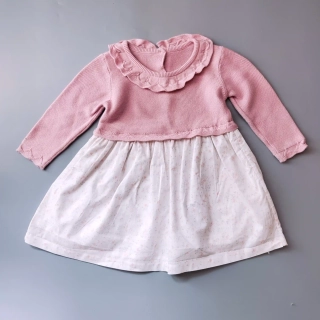 Šaty Matalan vel. 86 růžové pletené s plátěnou sukní