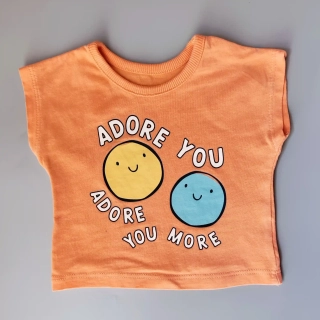 Tričko George vel. 56 meruňkové s nápisem