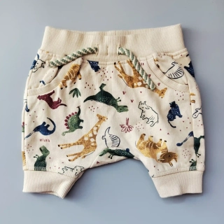 Baggy bavlněné teplákové kraťasy Nutmeg vel. 50 krémové dino