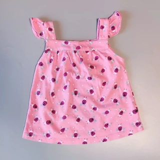 Letní top Mothercare vel. 80 růžový s beruškami