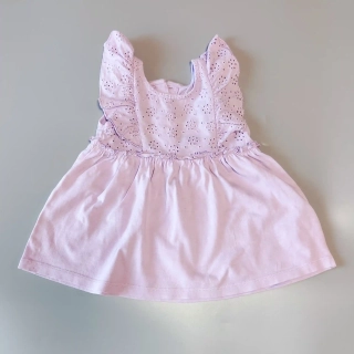 Bavlněné šaty Matalan vel. 62 lila s krajkou