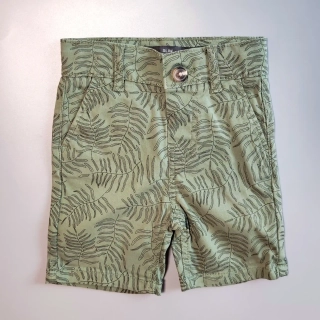Chino kraťasy Primark vel. 98 SLIM khaki s listy