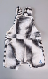 Džínové laclové kraťasy M&S vel. 68 bílomodré proužkované