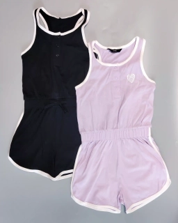 2x bavlněný overal George vel. 122 černý a fialový