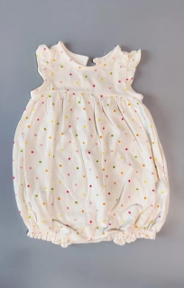 Letní overal Gap vel. 68 bílý s barevnými puntíky