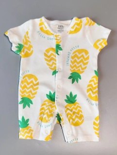 Propínací letní overal F&F vel. 62 bílý s ananasy